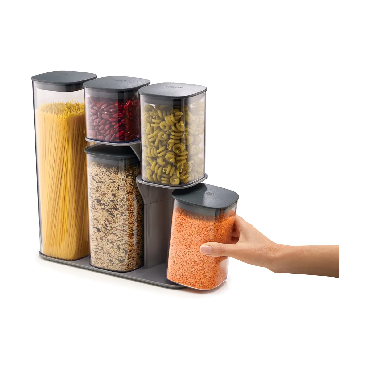 Joseph Joseph Podium Vorratsbehälter 5 Teile Grau