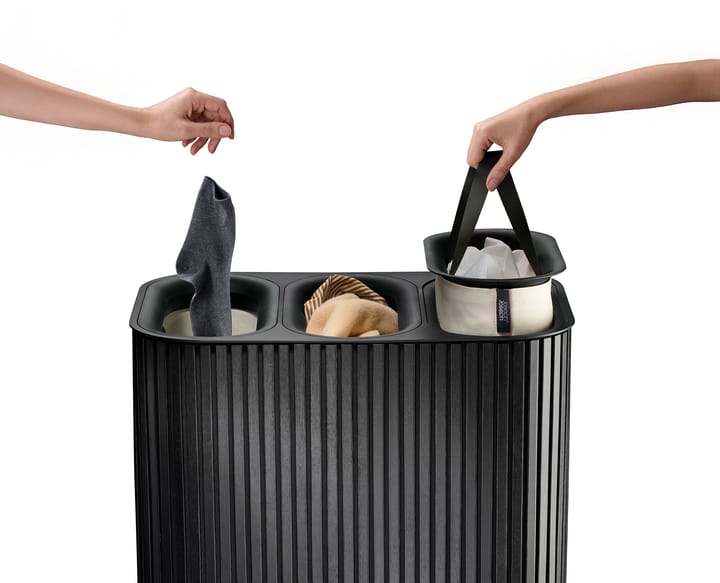 Tota Trio Luxe Wäschekorb 90 L, Black Joseph Joseph