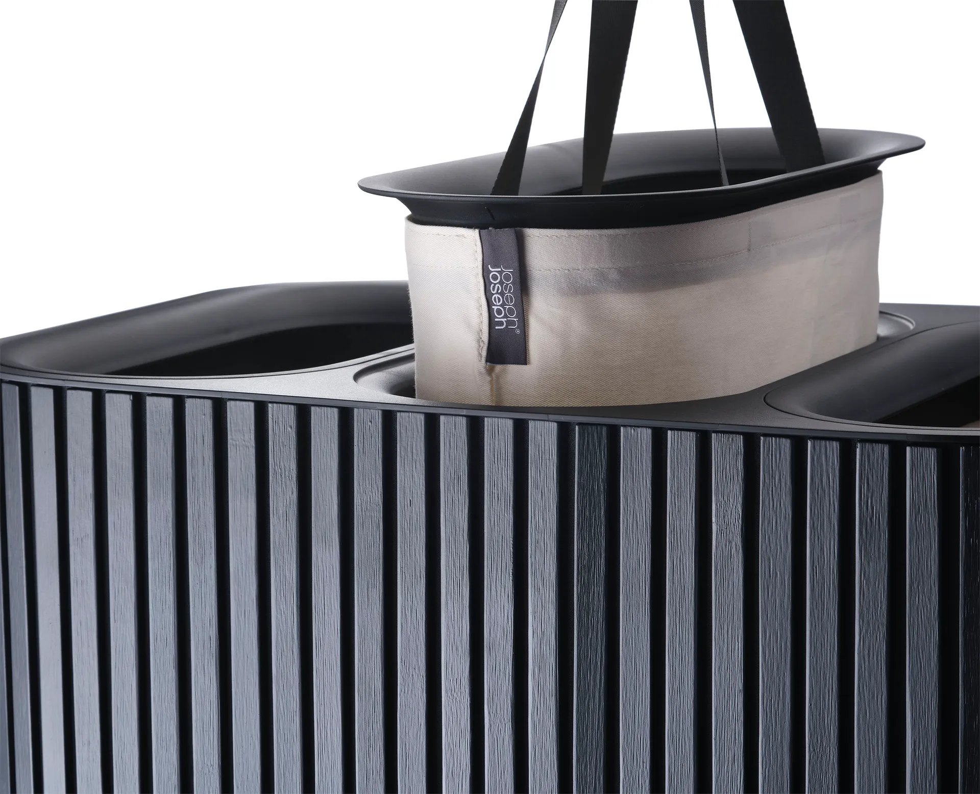 Tota Trio Luxe Wäschekorb 90 L, Black Joseph Joseph