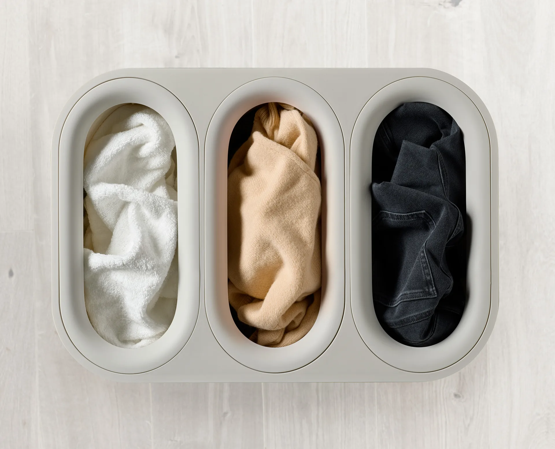 Tota Trio Luxe Wäschekorb 90 L, Ecru Joseph Joseph