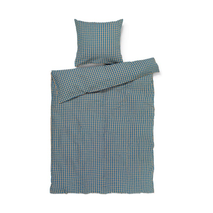 Bæk&Bølge Bettwäsche 150 x 210cm - Blau-ocher - Juna