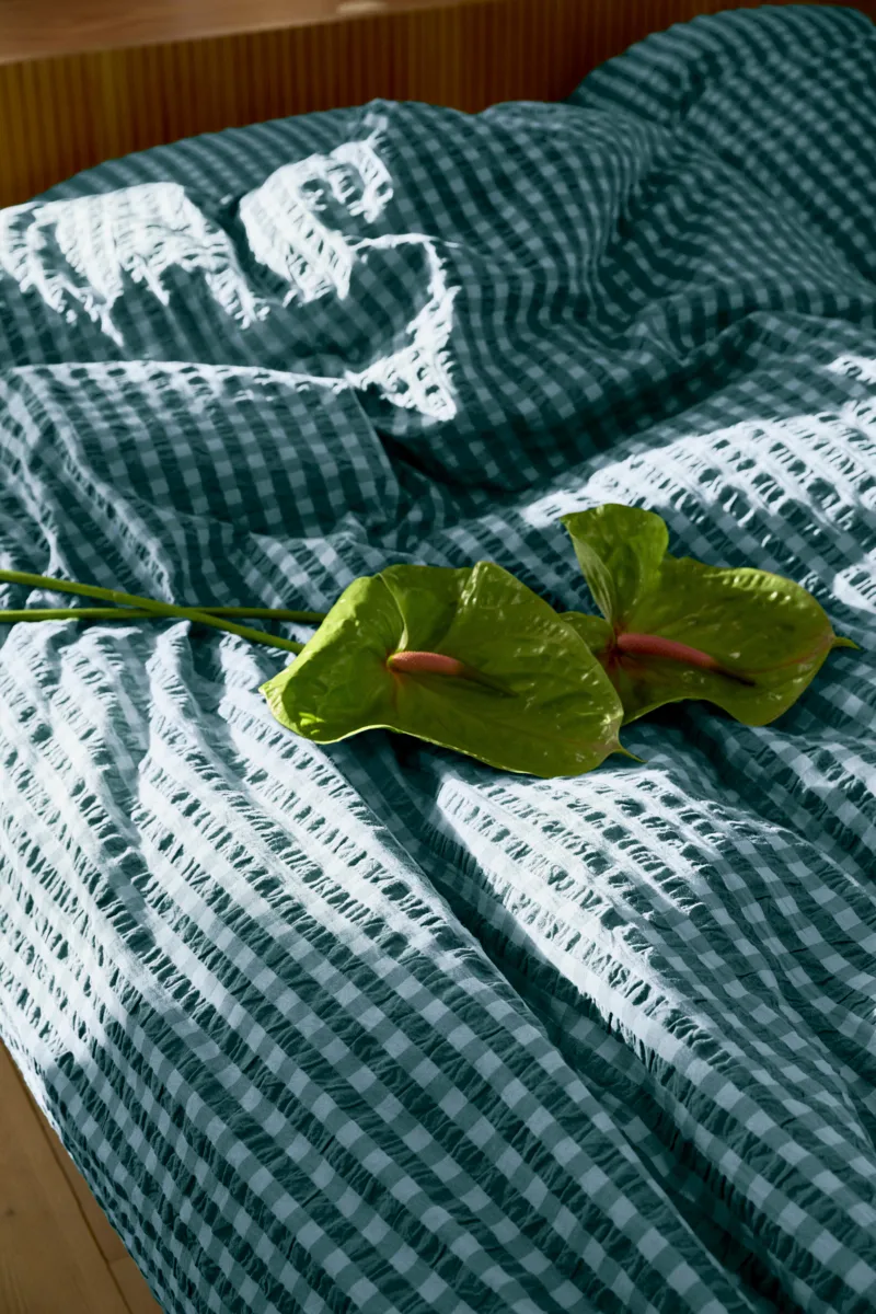 Bæk&Bølge Bettwäsche-Set 200x220 cm, Grün-Hellblau Juna