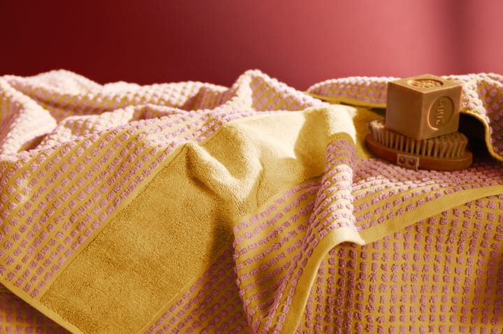 Check Handtuch 50x100 cm, Gelb-rosa Juna