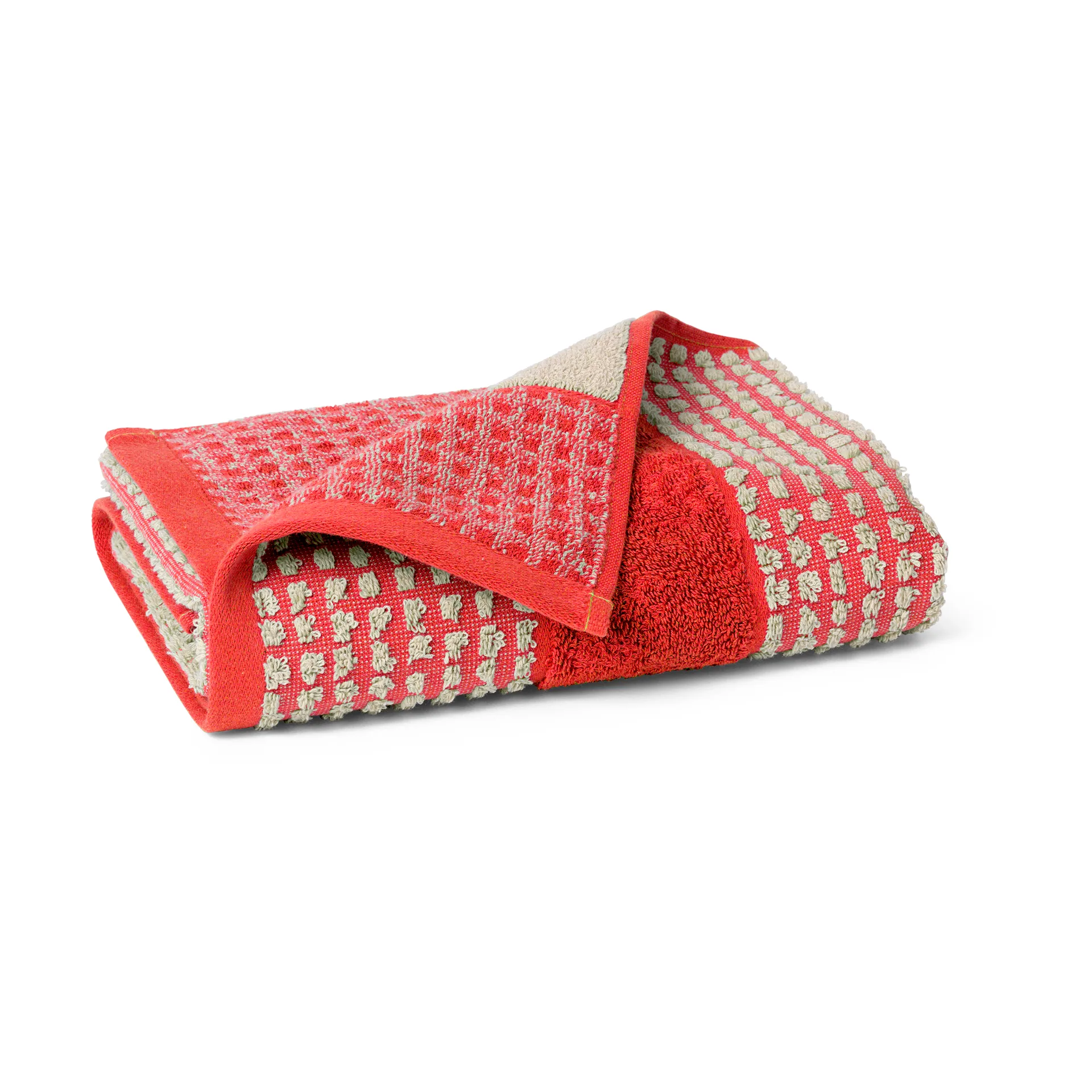 Check Handtuch 50x100 cm, Rot-Sand Juna