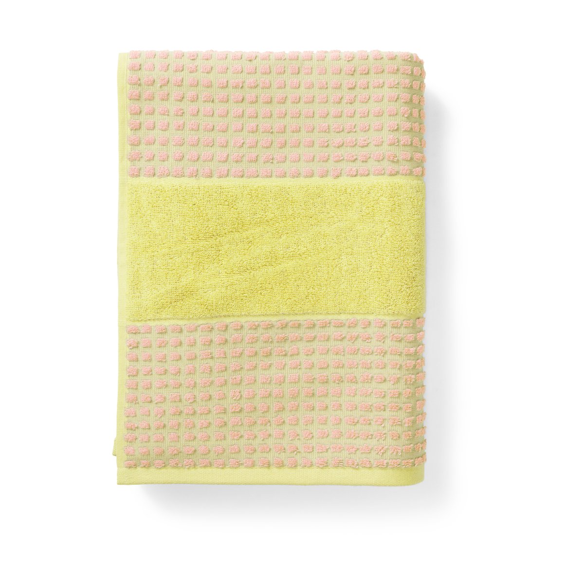 Juna Check Handtuch 70x140 cm Gelb-rosa
