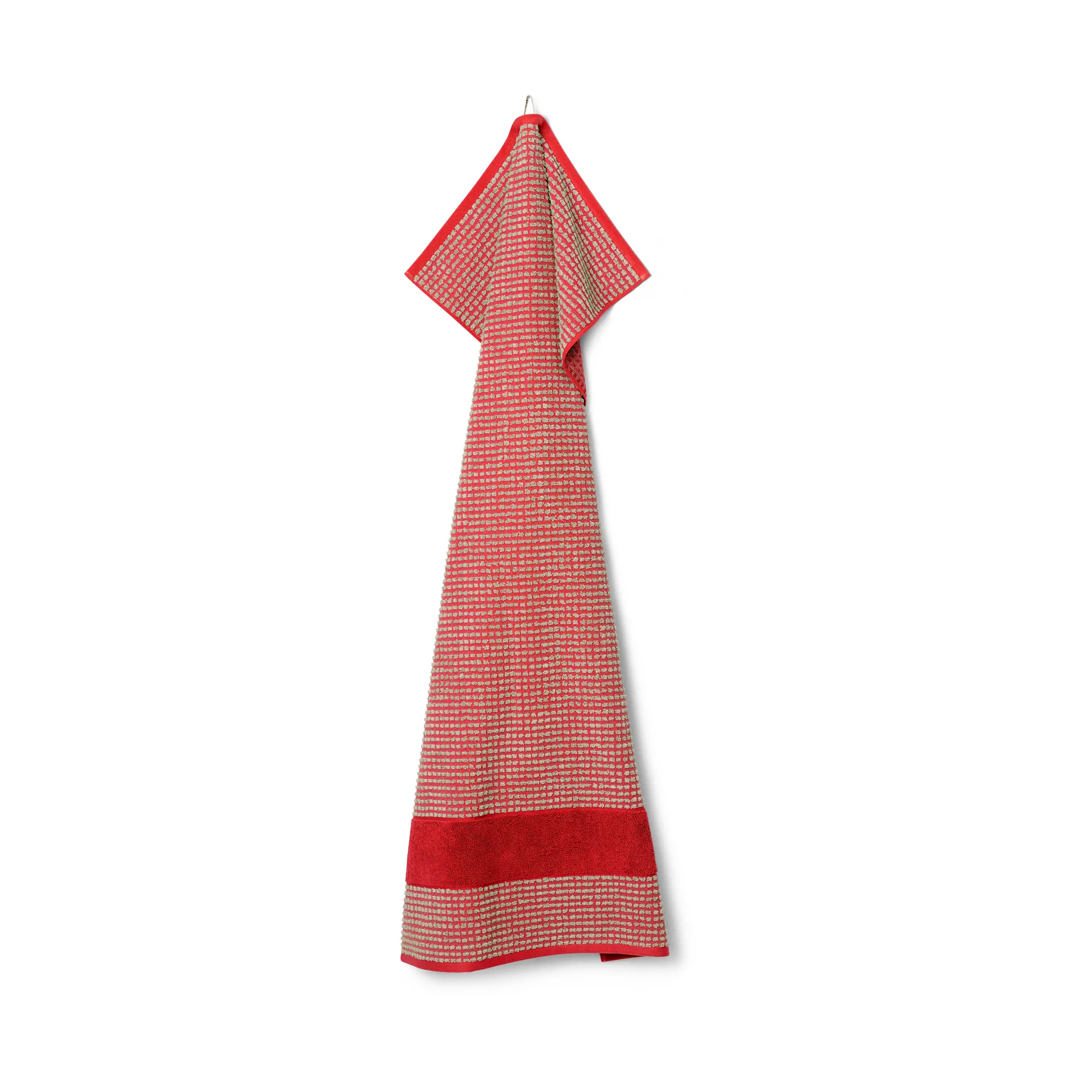 Check Handtuch 70x140 cm, Rot-Sand Juna