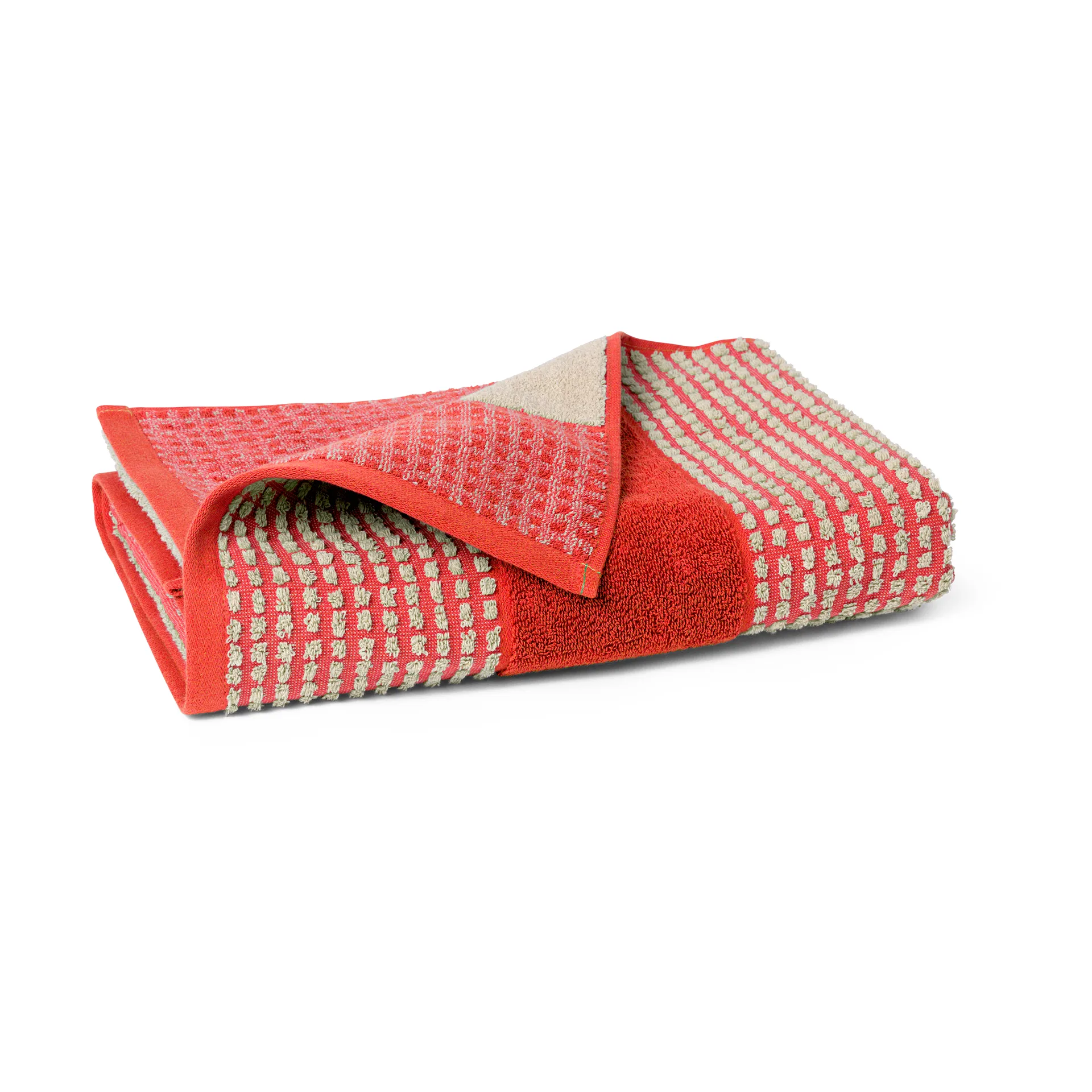 Check Handtuch 70x140 cm, Rot-Sand Juna