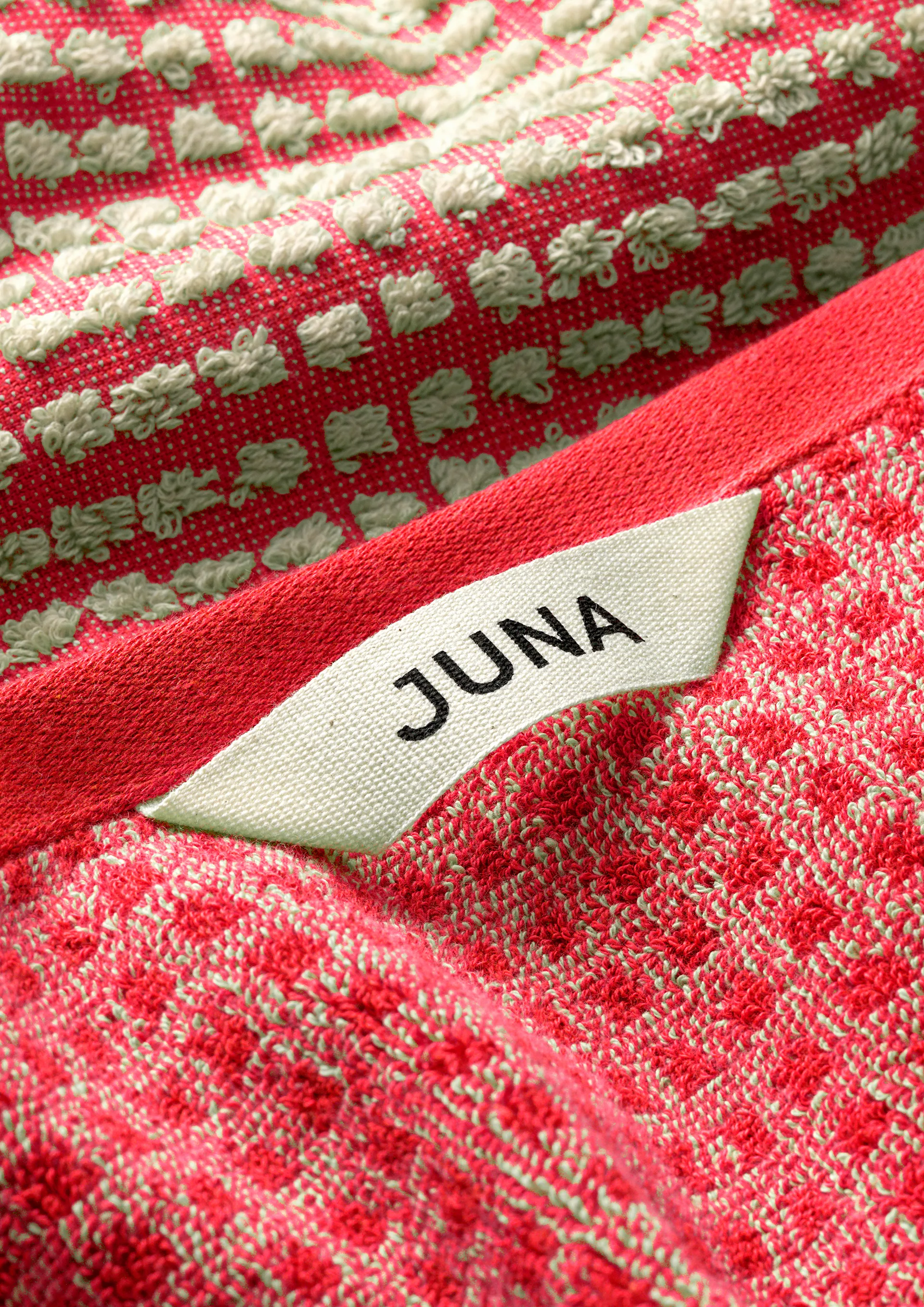 Check Handtuch 70x140 cm, Rot-Sand Juna