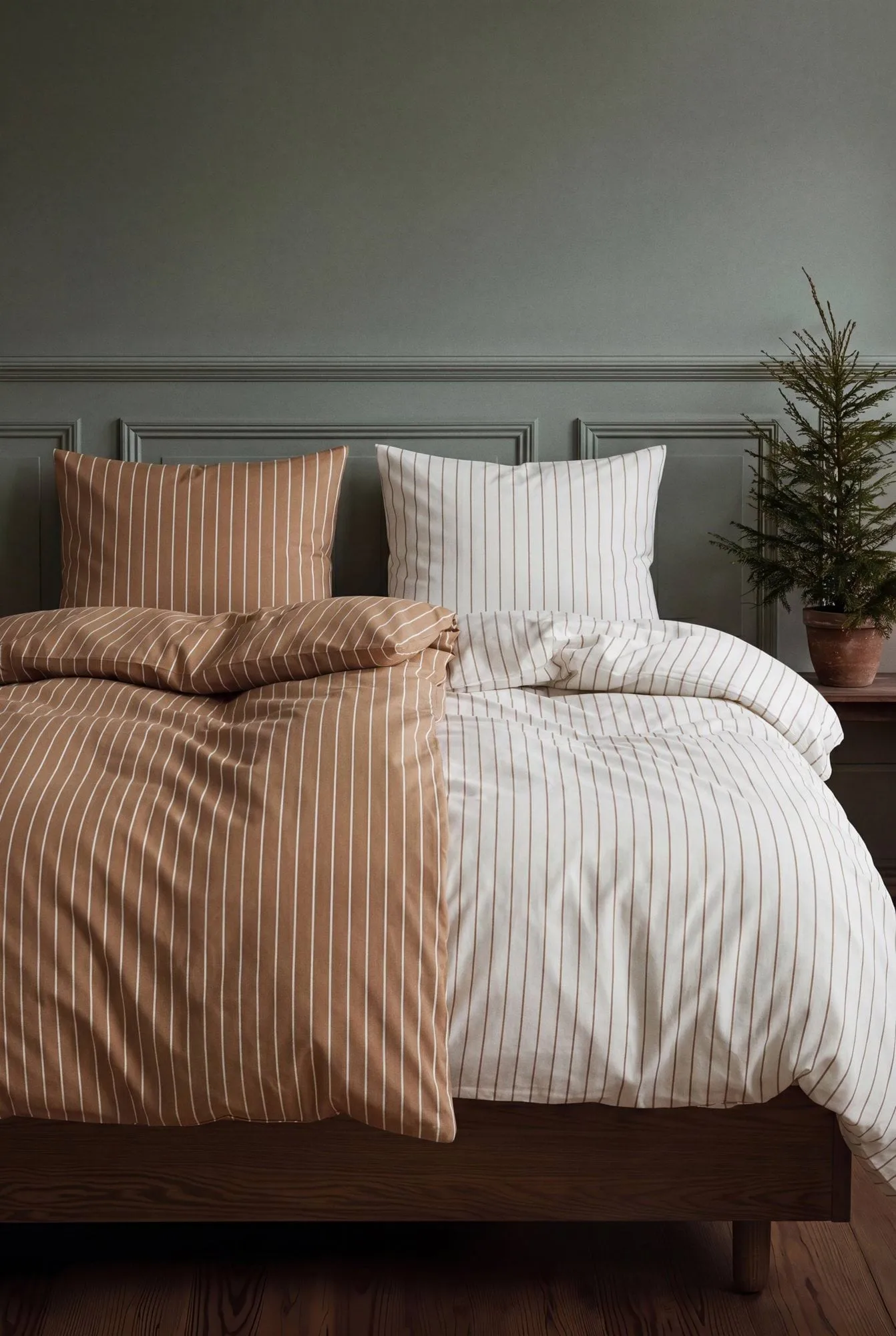 Soft Bettwäscheset, 150x210/50x60 cm, Karamell-offwhite Juna