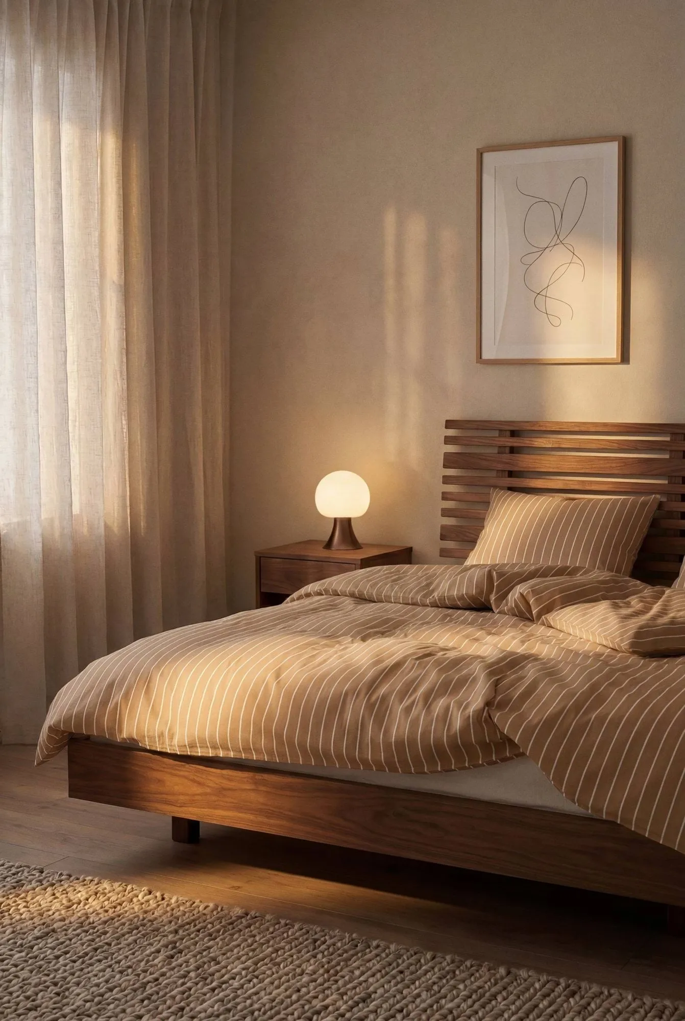 Soft Bettwäscheset, 220x220/2x50x60 cm, Karamell-offwhite Juna