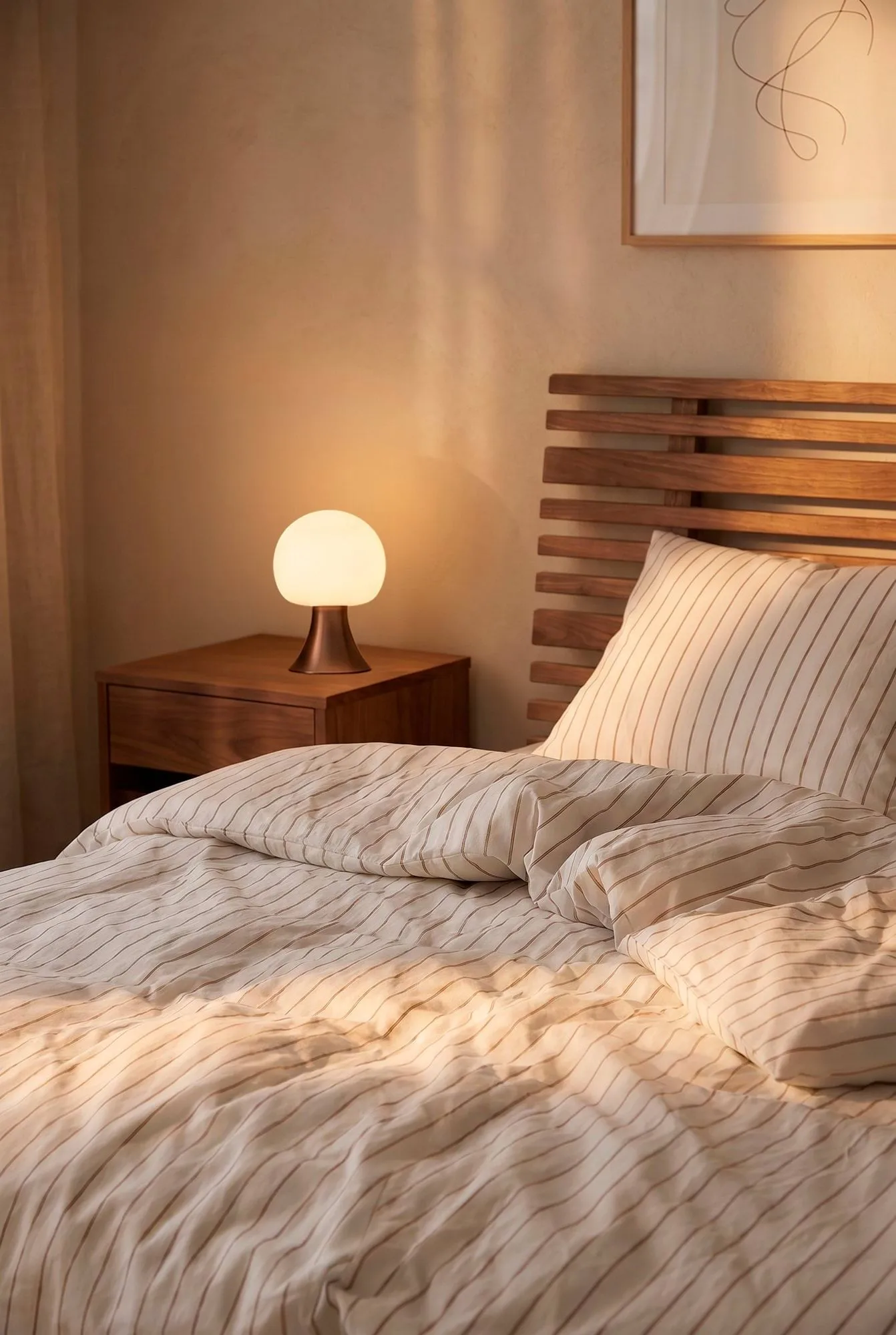 Soft Bettwäscheset, 220x220/2x50x60 cm, Offwhite-karamell Juna