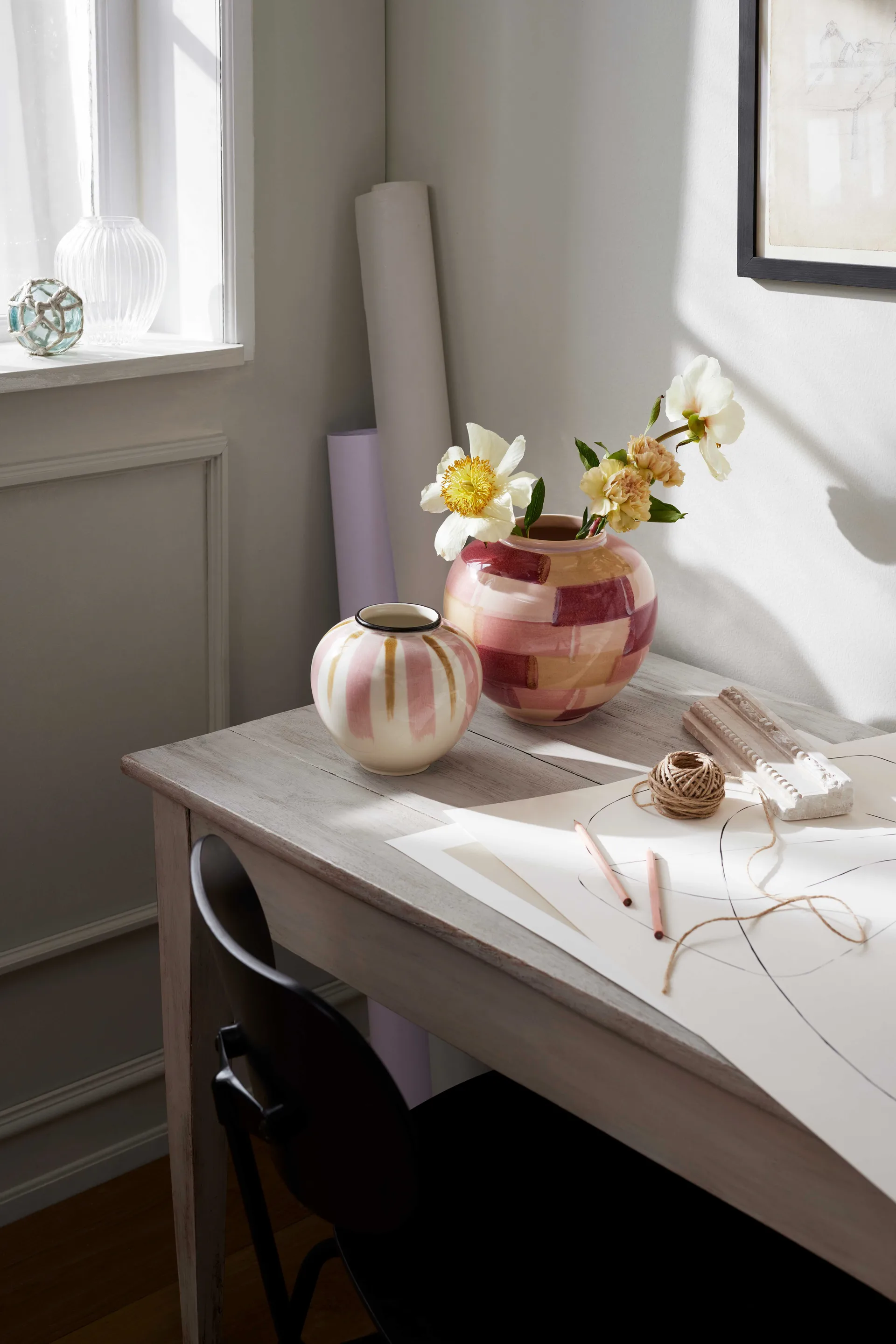 Canvas Vase 15cm, Rosa-braun Kähler