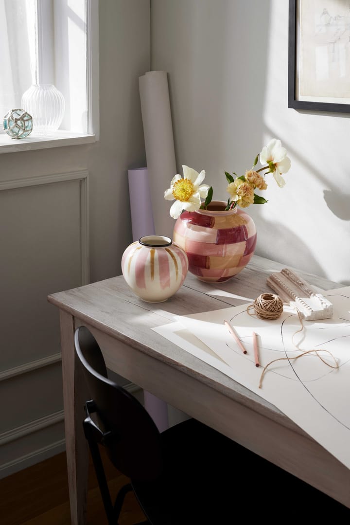 Canvas Vase 15cm, Rosa-braun Kähler