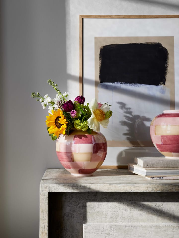 Canvas Vase 20cm, Rosa-braun Kähler