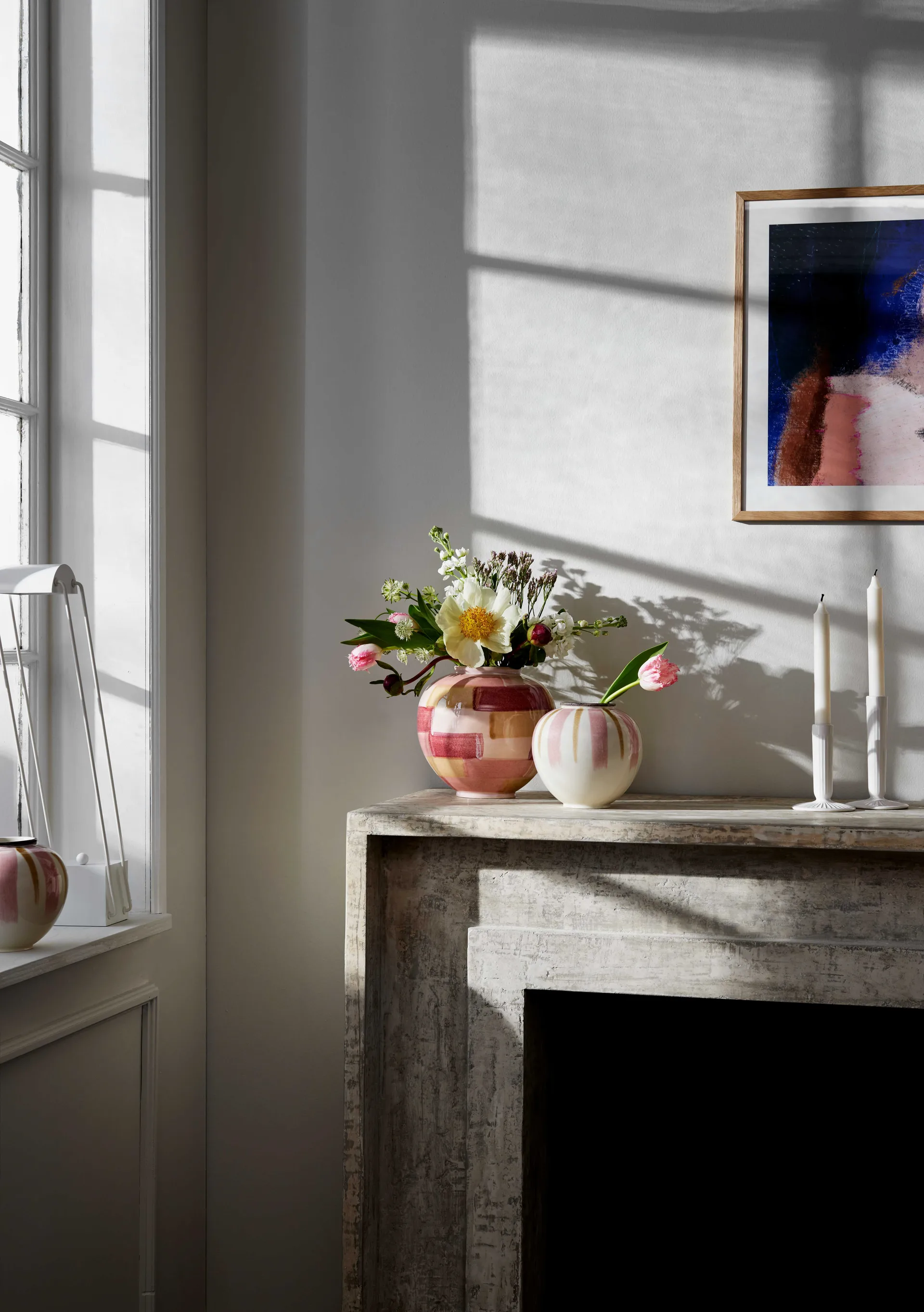 Canvas Vase 20cm, Rosa-braun Kähler