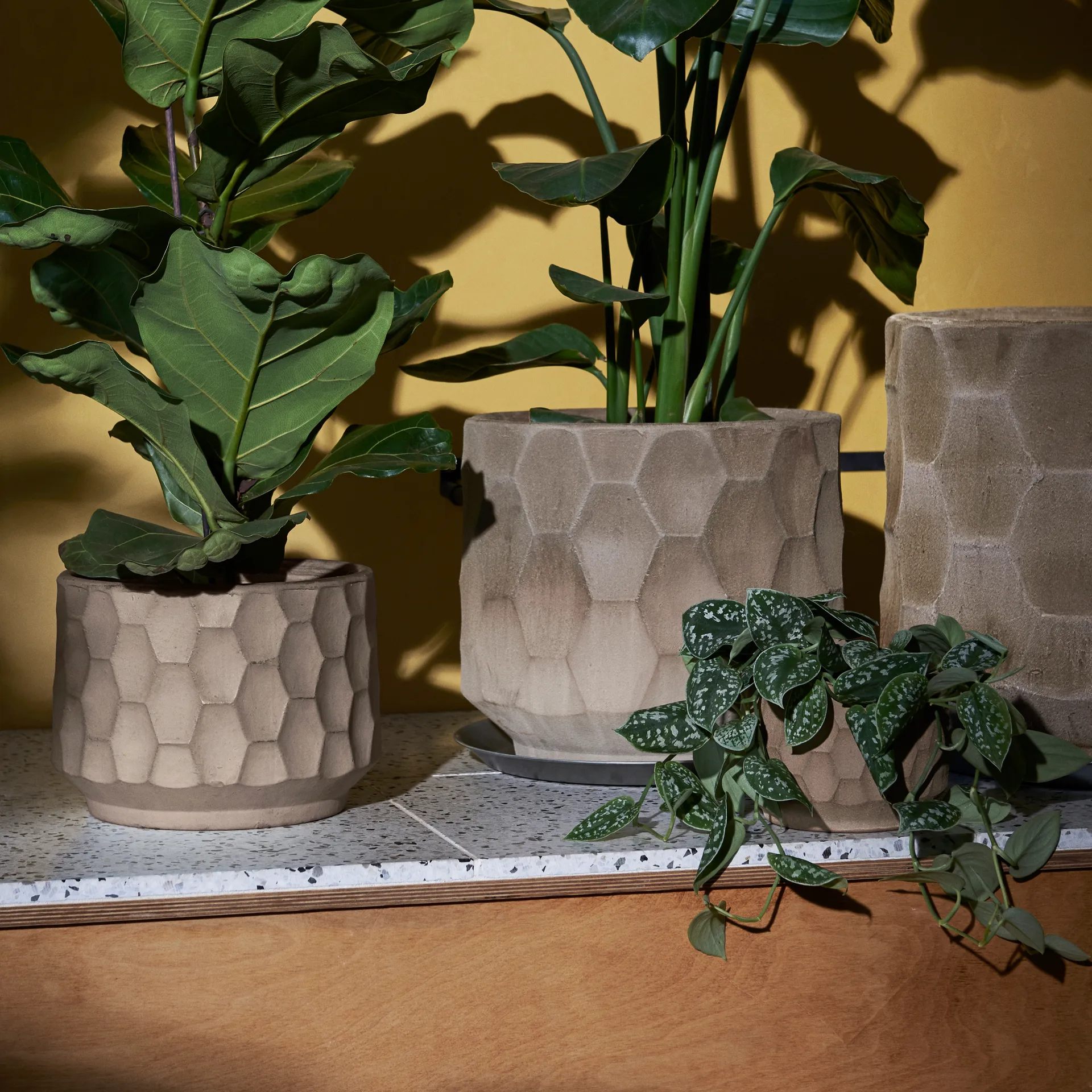 Gro Blumentopf heller Sand, Ø16,5cm Kähler