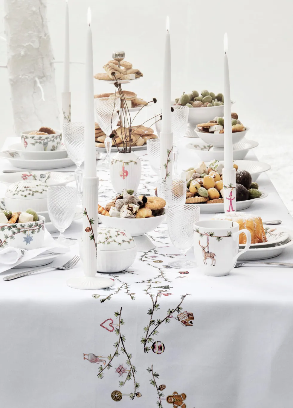 Hammershøi Christmas Tischdecke 150 x 270 cm, Weiß Kähler