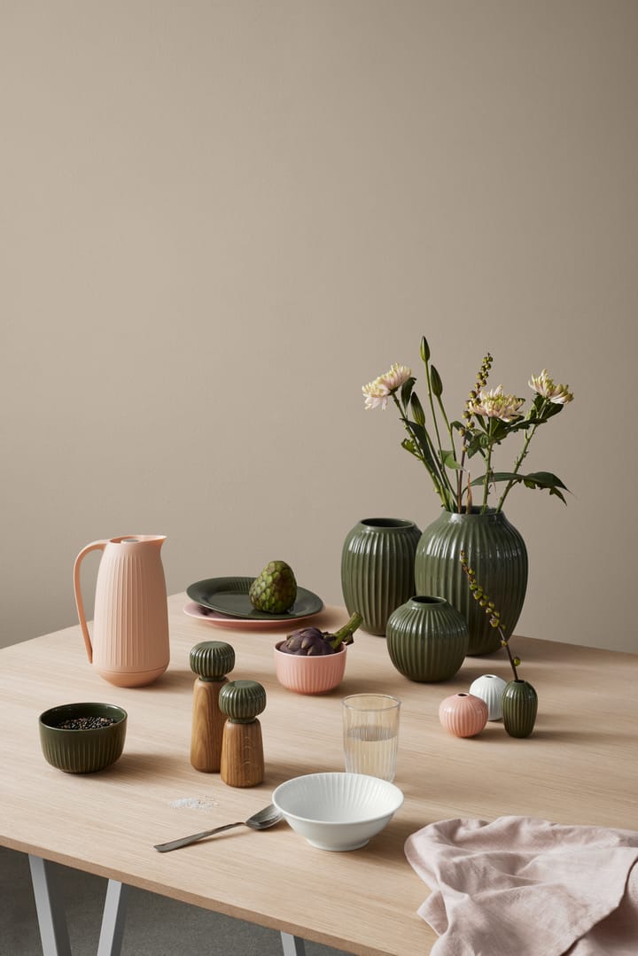 Hammershøi Miniaturvase 3er Set, Dunkelgrün-nude-weiß Kähler