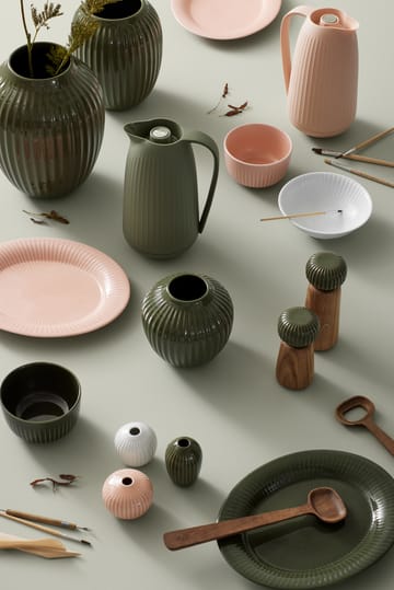 Hammershøi Miniaturvase 3er Set - Dunkelgrün-nude-weiß - Kähler