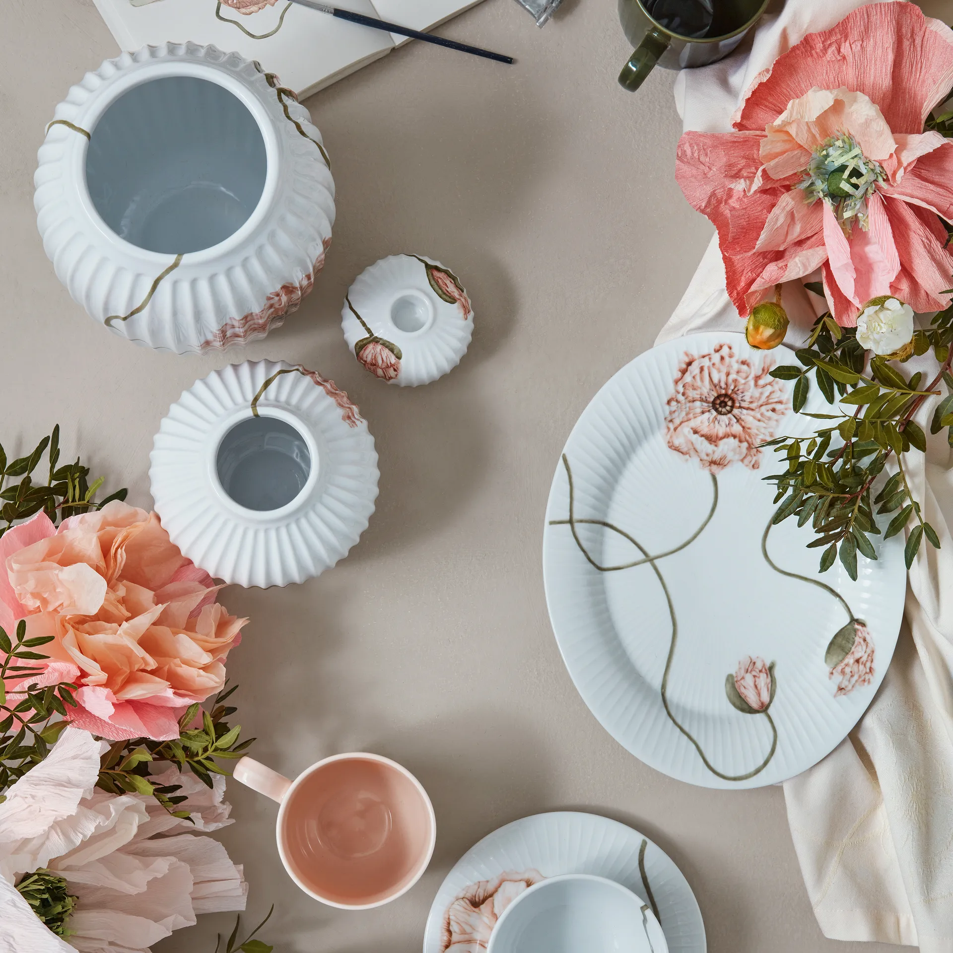 Hammershøi Poppy ovaler Teller 22,5 x 28,5cm, Weiß Kähler