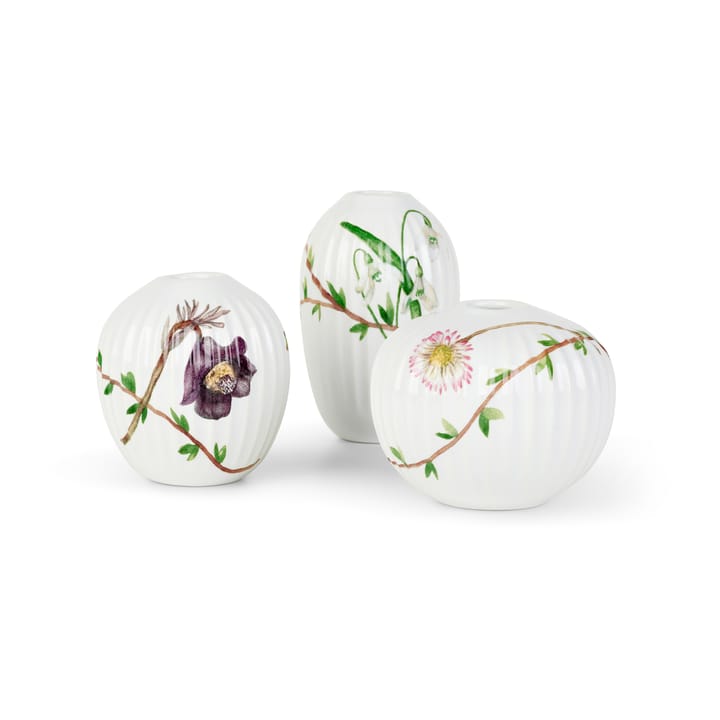 Hammershøi Spring Miniatur Vase 3 Teile, Weiß-Dekor Kähler