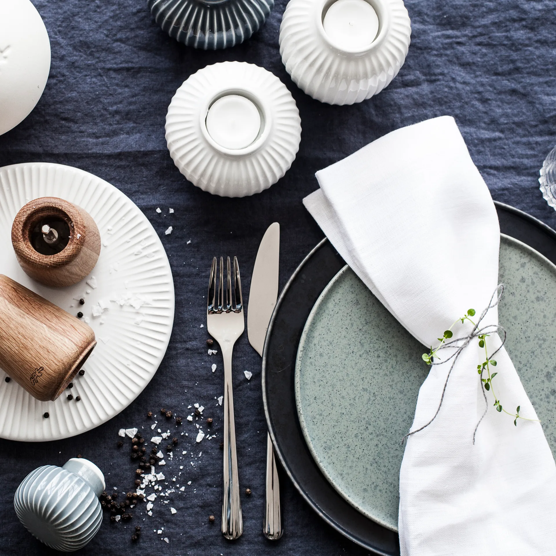 Hammershøi Teelichthalter groß, Weiß Kähler