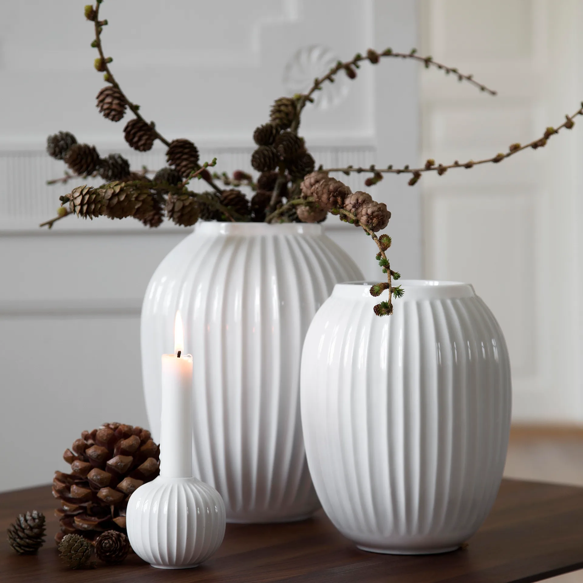 Hammershøi Vase groß, Weiß Kähler