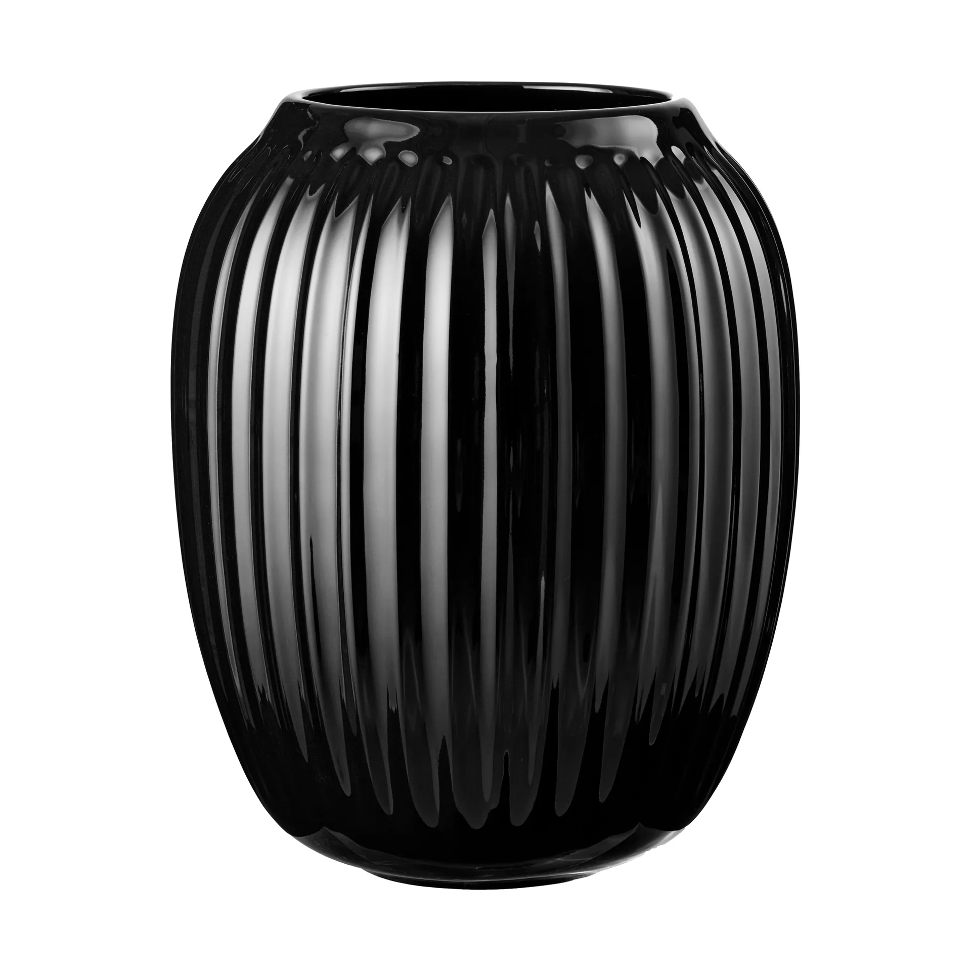 Hammershøi Vase mittel, Schwarz Kähler
