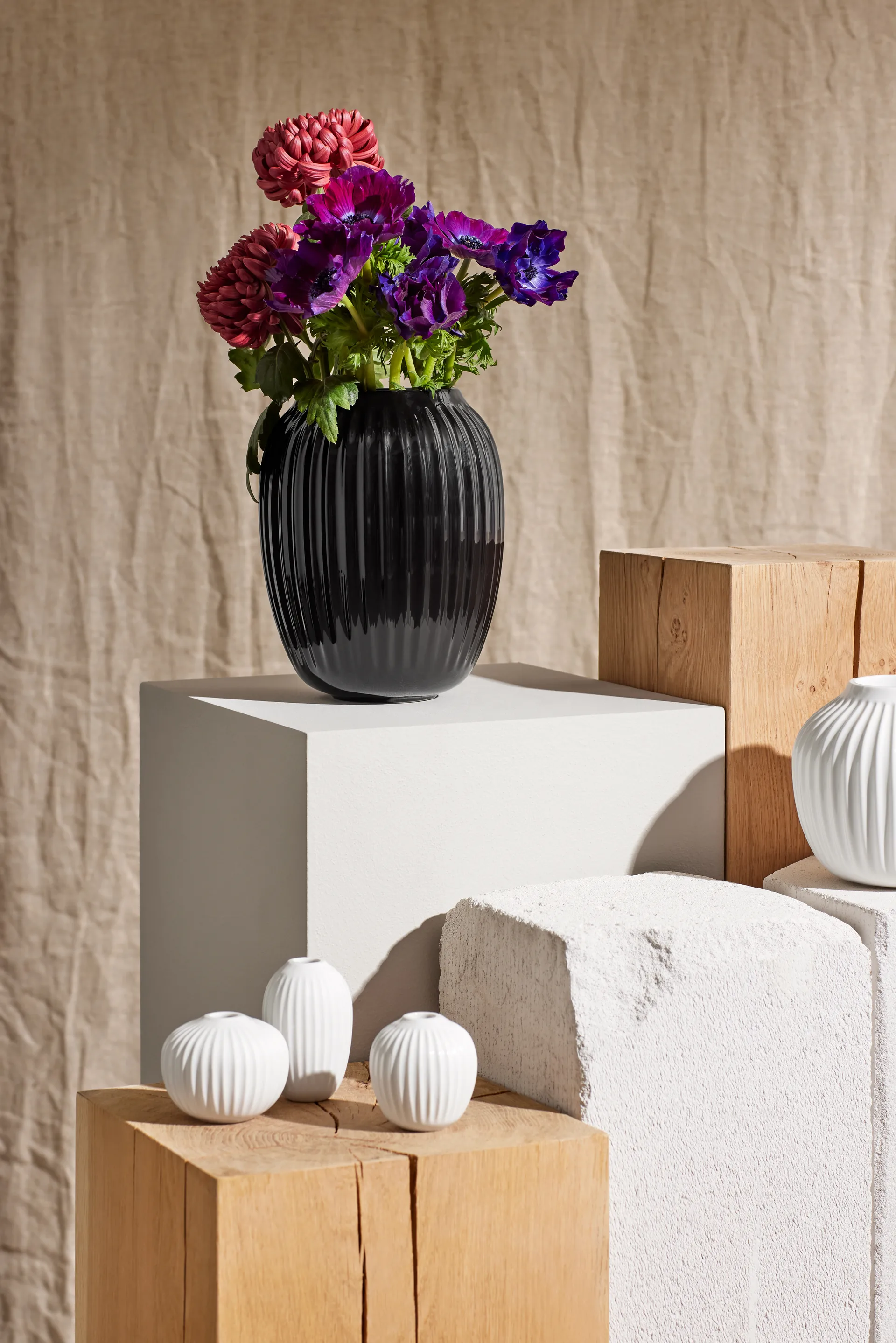 Hammershøi Vase, Schwarz, mittel 21 cm Kähler
