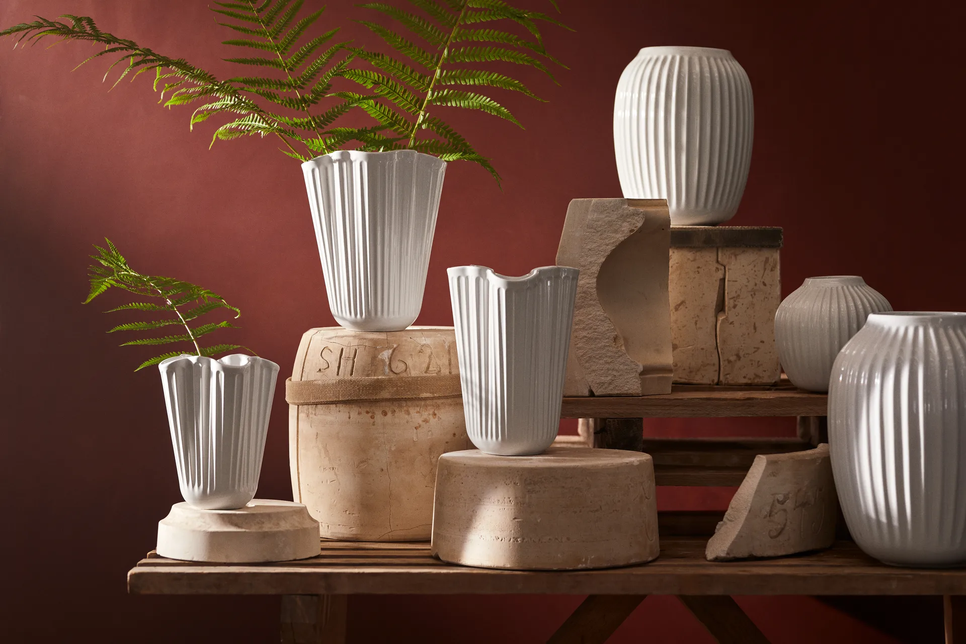 Hammershøi Vase, Weiß, mittel 21 cm Kähler