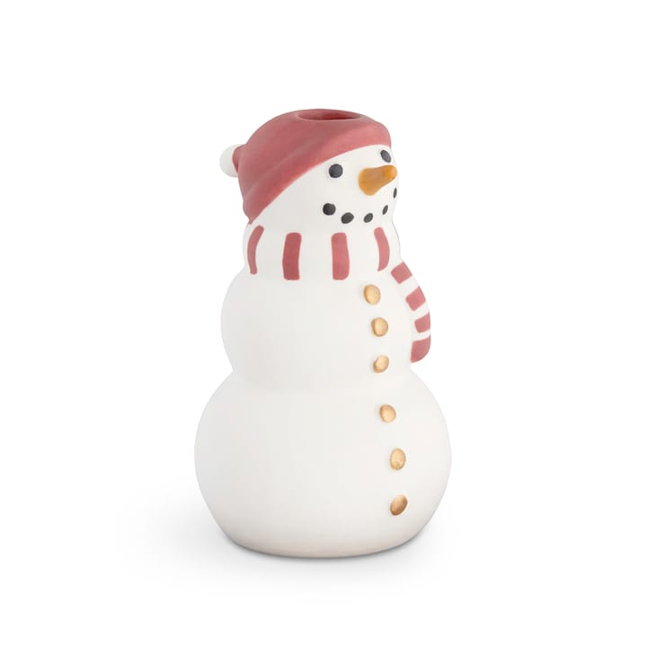 Kähler Christmas Porzellanfigur Schneemann, Weiß-schwarz-rot Kähler