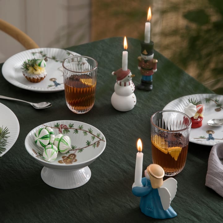 Kähler Christmas Porzellanfigur Schneemann, Weiß-schwarz-rot Kähler