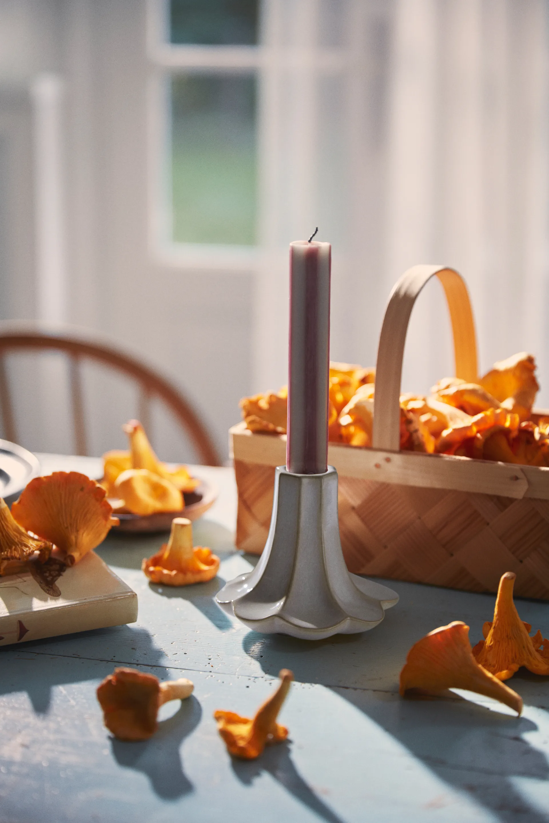 Kantarell Kerzenhalter, Sand, 10 cm Kähler