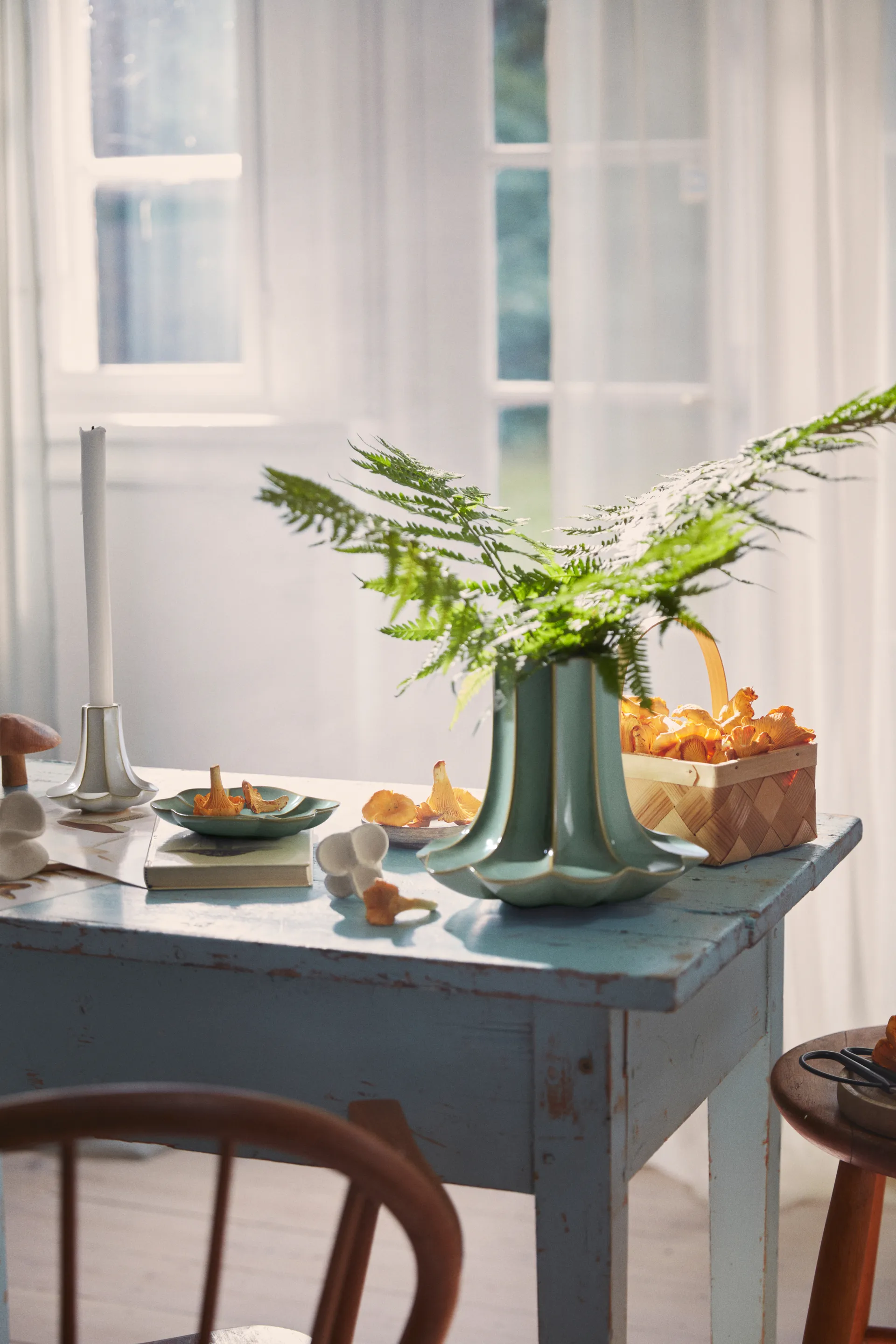 Kantarell Kerzenhalter, Sand, 10 cm Kähler