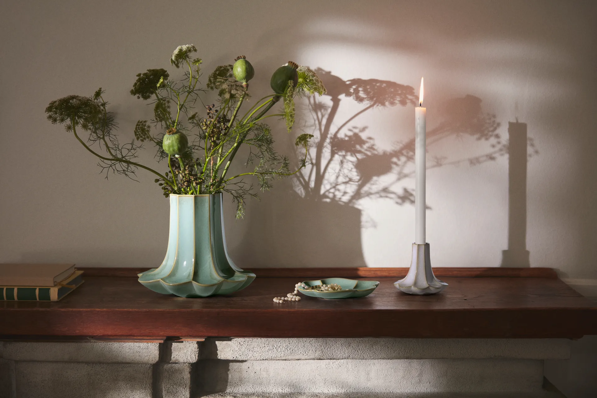 Kantarell Vase, Grün, 20,5 cm Kähler