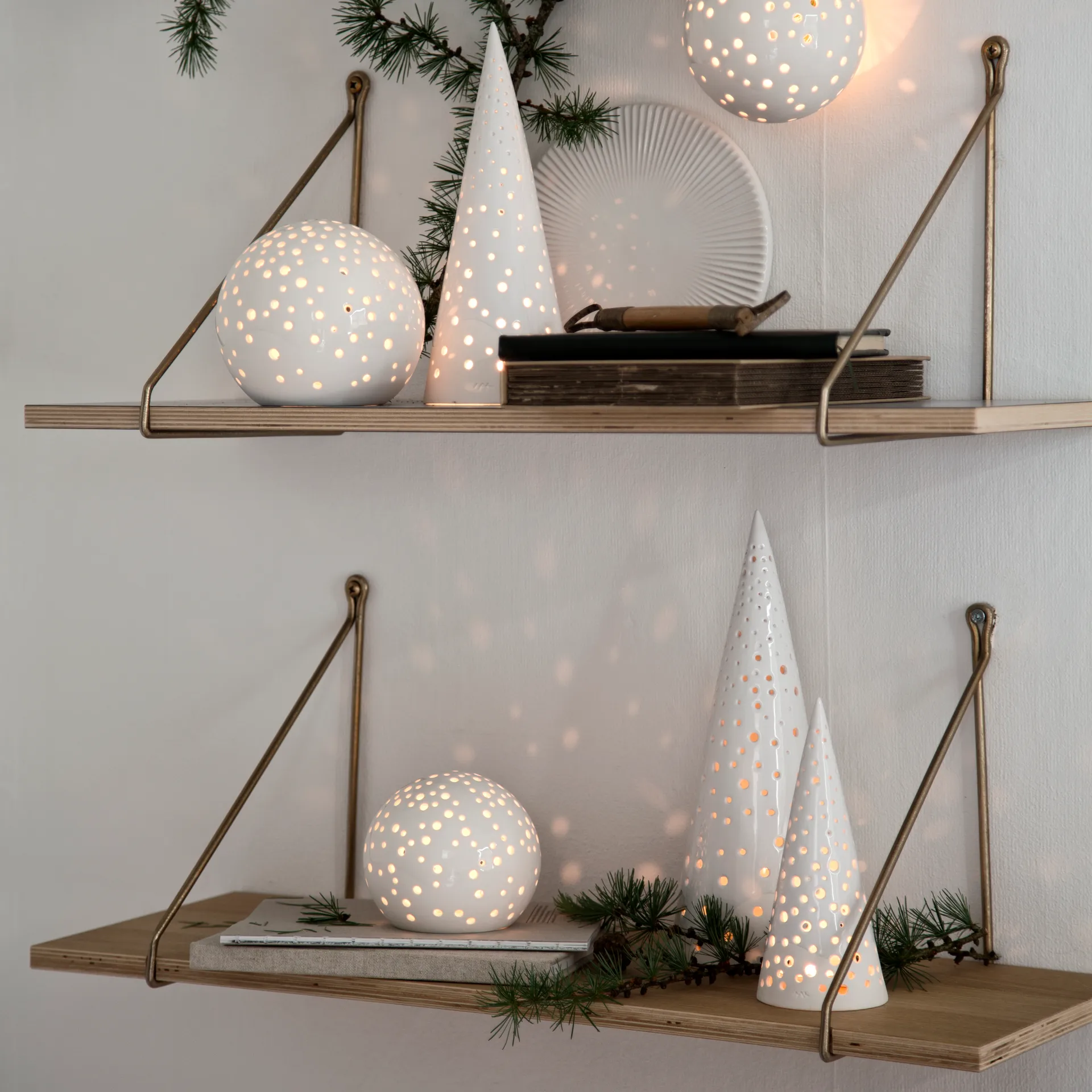 Nobili Teelichtleuchter mittel, Snow white Kähler