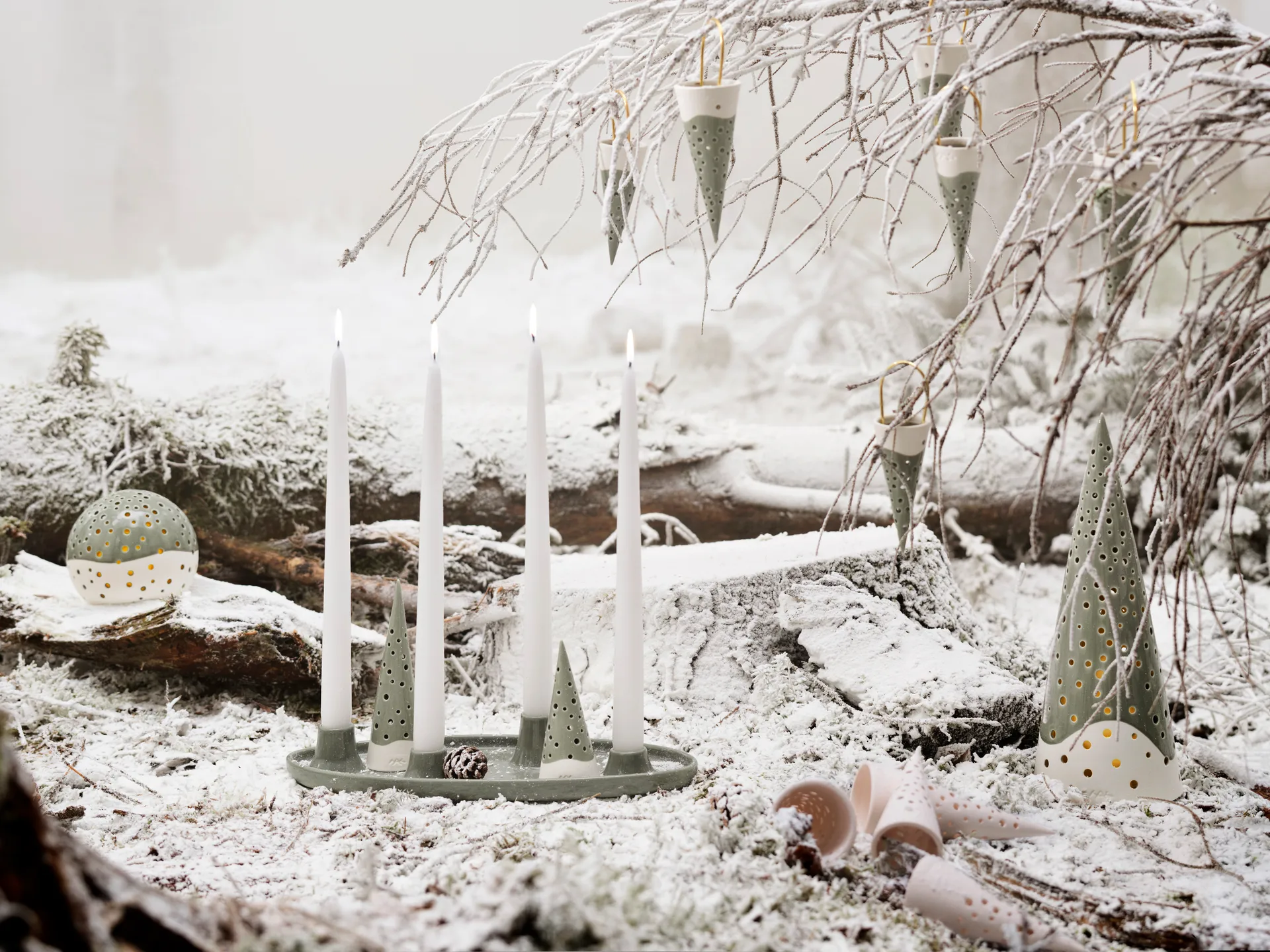 Nobili Weihnachtstüte Weihnachtsanhänger 18cm, Grün Kähler