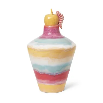 Poppery Vase mit Apfel 32 cm - Pink-mint-gelb - Kähler