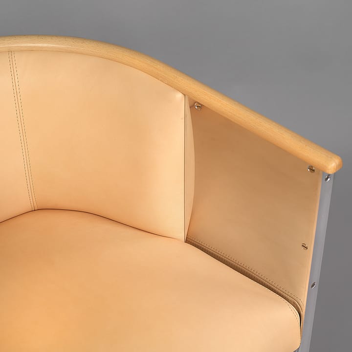Aluminium-Fauteuil mattgebürstet, Leder Tärnsjö natur-Bokkant Källemo