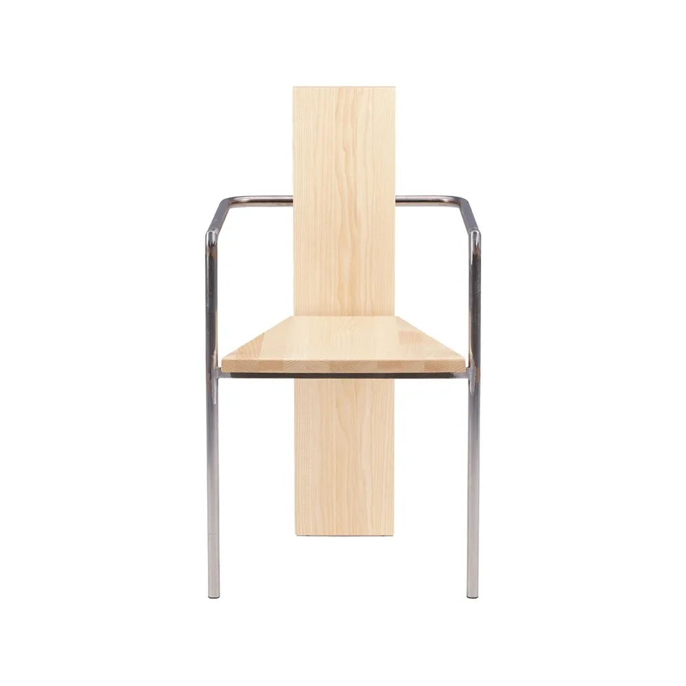 Concrete Armstuhl, Esche - unbehandeltes Stahlgestell Källemo