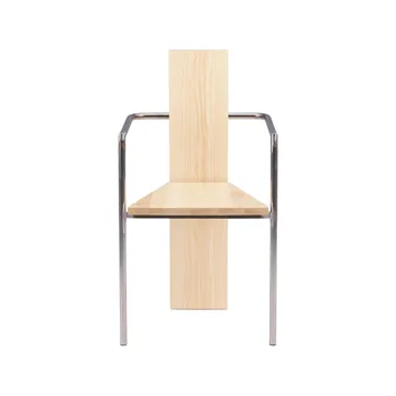 Concrete Armstuhl - Esche - unbehandeltes Stahlgestell - Källemo