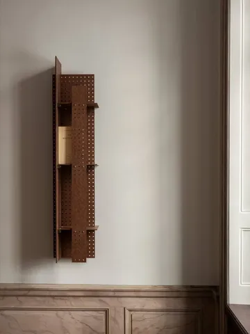 FF02 The Perforated Furniture Wandregal - Hartfaserplatte-Walnuss, 28x24x128 cm - Källemo