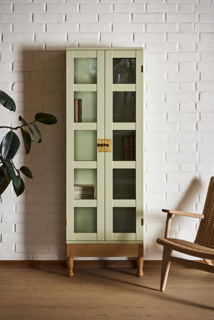 National Geographic Bücherschrank, Hellgrün-Eichensockel-Messing Källemo