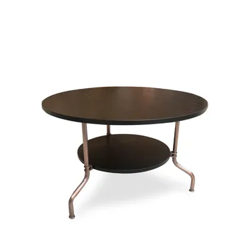 Sven Couchtisch - Schwarz lasierte Esche-kupferbehandeltes Stativ, Ø80 cm - Källemo