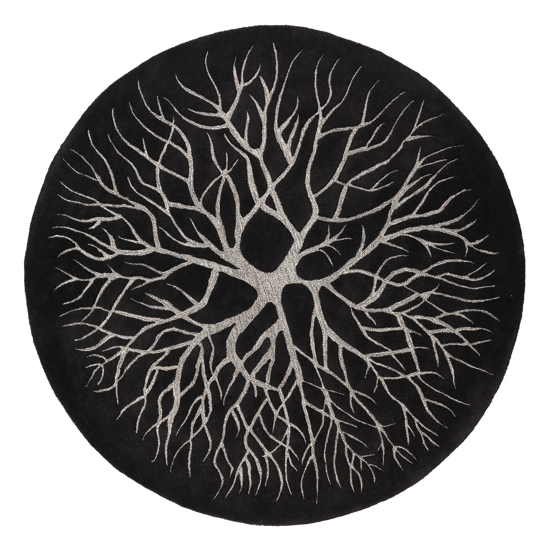 Birds nest Teppich, Ø 220cm, Charcoal Kateha