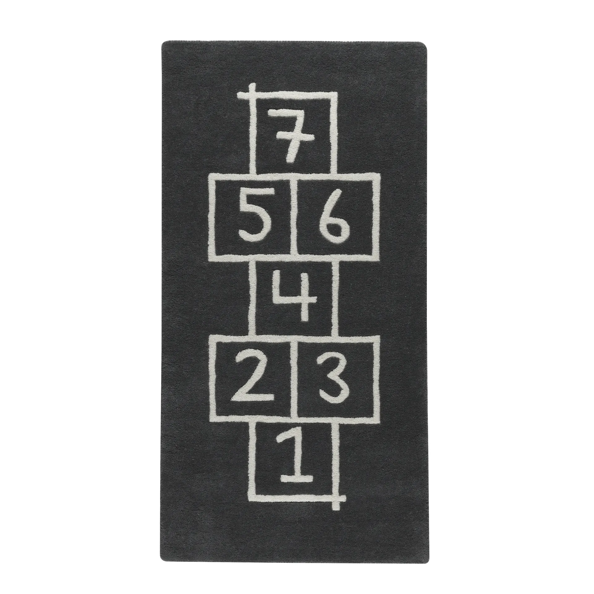 Hopscotch Kinderteppich, Asphalt (dunkelgrau) Kateha