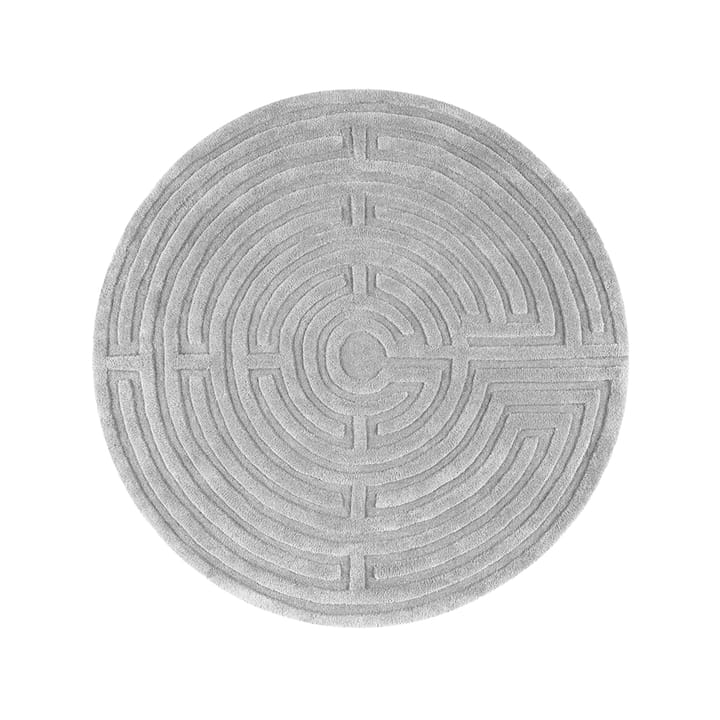 Minilabyrint runder Teppich - Silbergrau (grau), 130 cm - Kateha