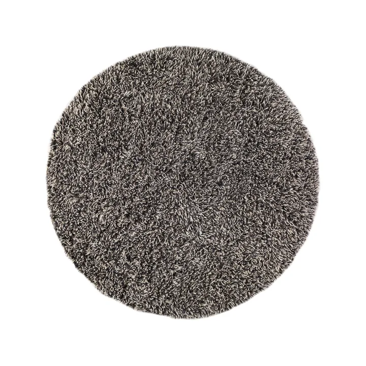 Shaggy Teppich rund - White/charcoal, Ø220 cm - Kateha