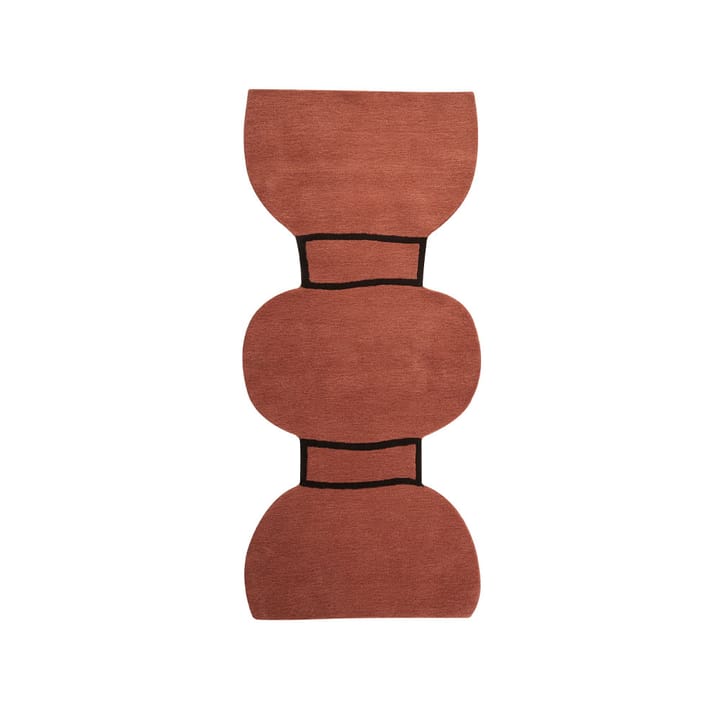 Silhouette figure Teppich - Dusty red, 110 x 240cm - Kateha