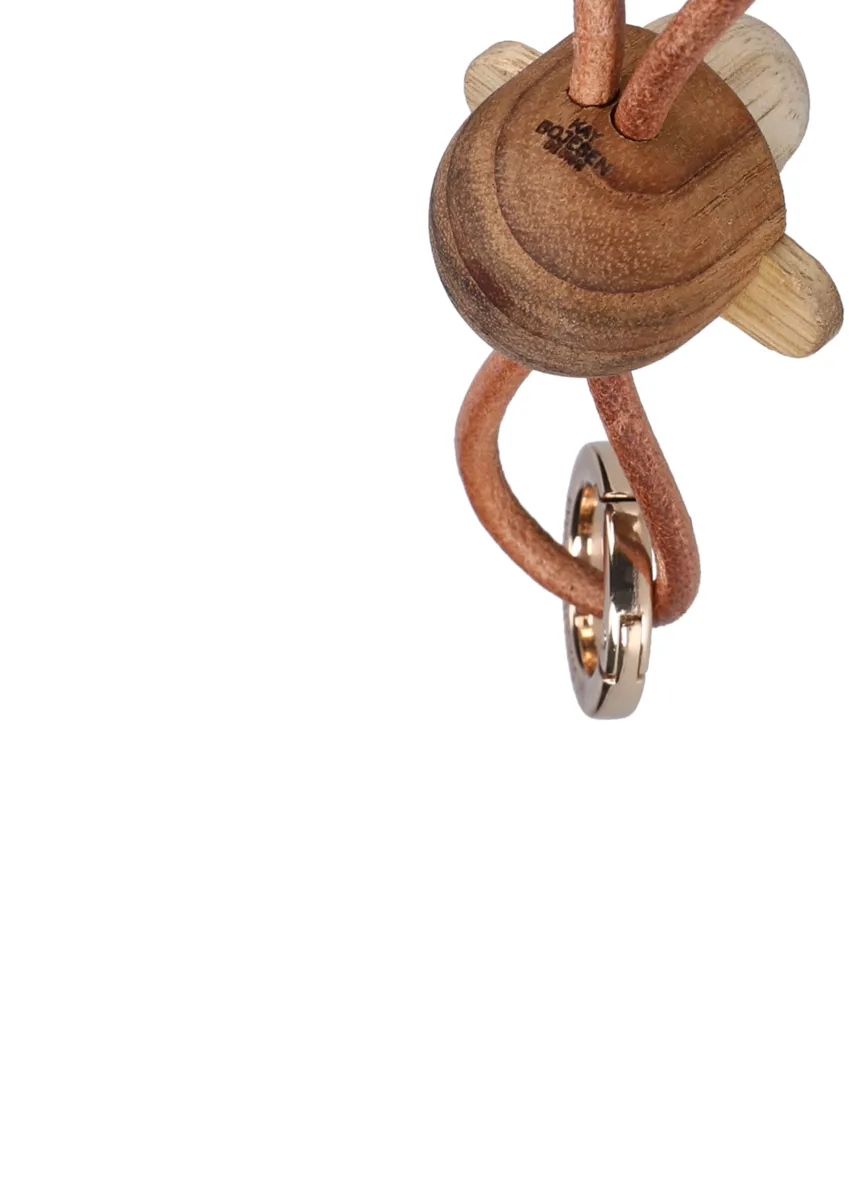 Kaj Bojesen Affe Schlüsselanhänger, Teak-Limbaholz, Naturleder Kay Bojesen Denmark